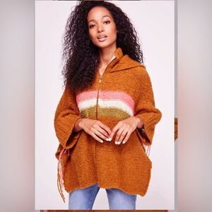 FREE PEOPLE DESERT SUNRISE PONCHO SZ L